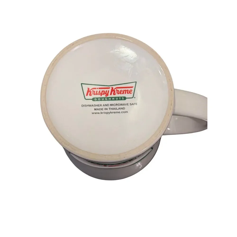 Krispy Kreme Doughnuts Raised Logo Diner Style Ceramic 16oz Coffee Mug